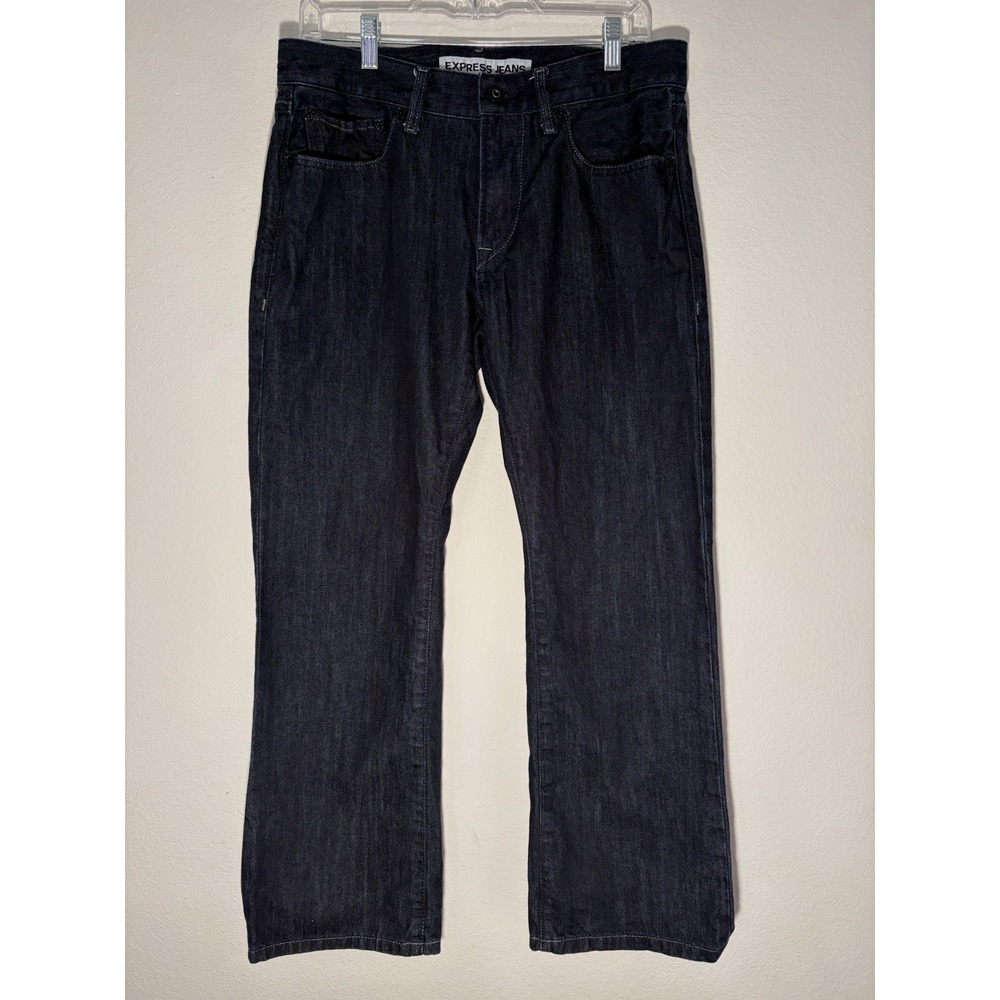 Express Rocco Mens Jeans 32x30 Dark Wash Slim Fit Boot Cut
